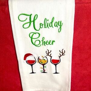Holiday Cheer Embroidered Hand Towel
